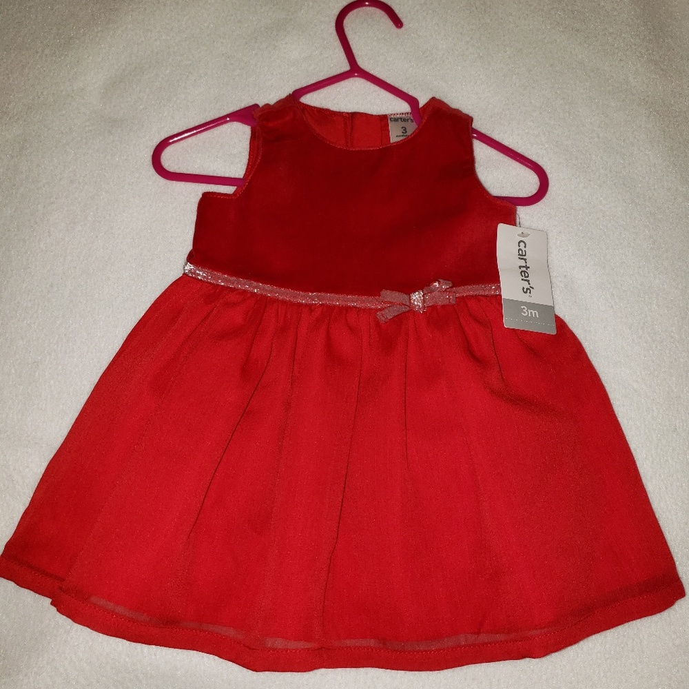 Carter's Red Party Dress size 3 months NWT